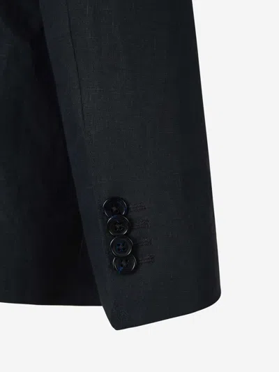 Scabal® Scabal Plain Linen Suit In Black