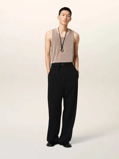 Ami Alexandre Mattiussi Ami Paris Straight Elasticated Trousers Clothing In Black