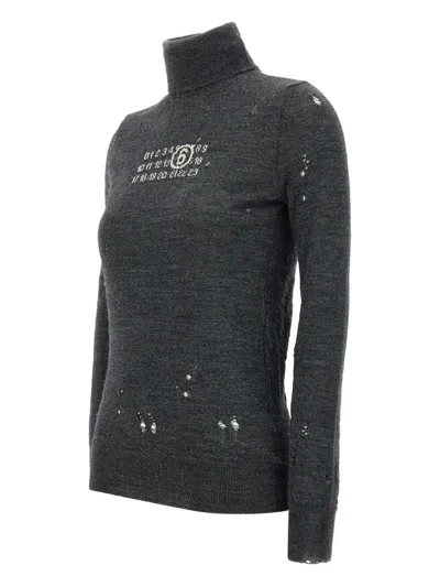 Mm6 Maison Margiela Gray Wool Turtleneck