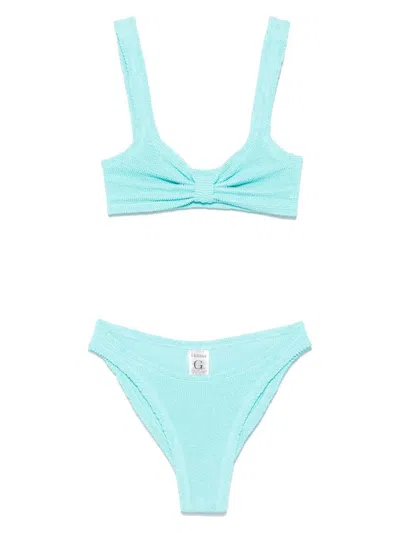 Hunza G Bonnie Bikini Beachwear In Cyan Polyamide