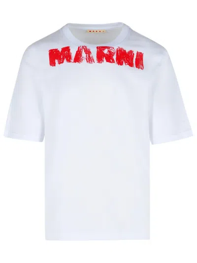 Marni Logo T-shirt In White