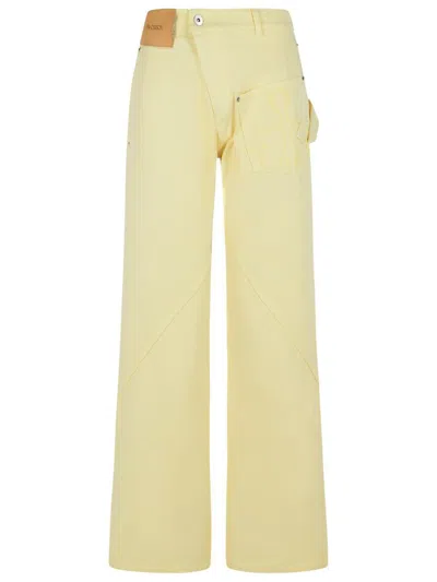 Jw Anderson J. W. Anderson Workwear' Cotton Pants With Yellow Twisted Leg In Yellow