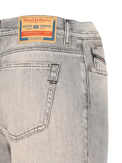 Diesel Wide-leg High-waist Denim Jeans With Five Pockets In Gray