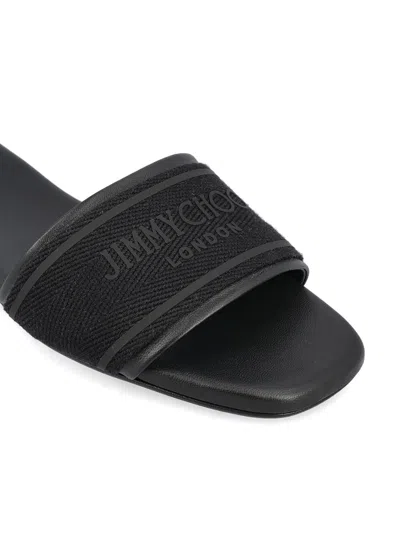 Jimmy Choo Round Toe Leather Sandals