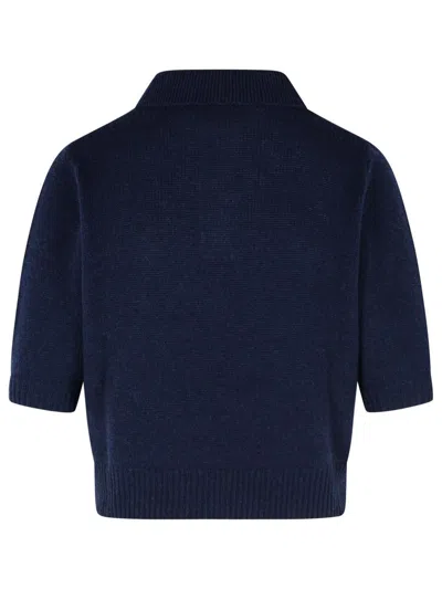 Marni Mending Logo Cashmere Sweater In Blue