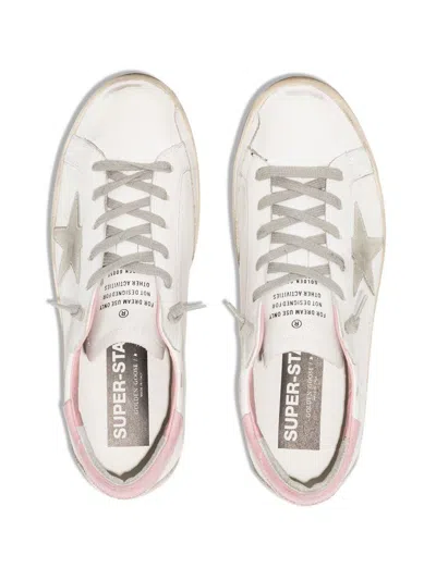 Golden Goose Super-star Sneakers In Nappa Leather With Suede Star And Pink Leather Heel Tab Shoes In Multi
