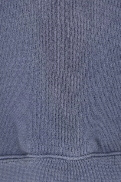 Alexander Wang Omens Crewneck Logo-embroidered Cotton-blend Sweatshirt Washed Blue Ink In Blue