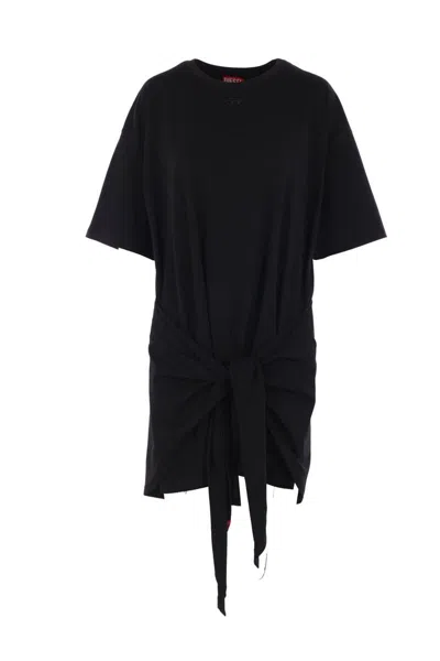 Diesel T-shirt Dress With Tie Front