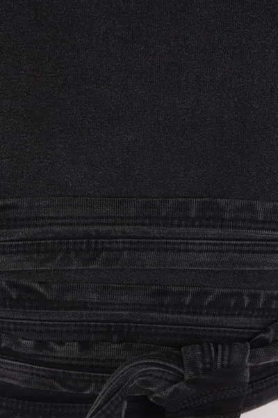 Diesel Womens 02a T-bunny-tail Wrap-around Cotton-jersey T-shirt In Black