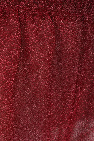 Oseree Womens Burgundy Lumiere Metallic Woven Shorts In Burgundy