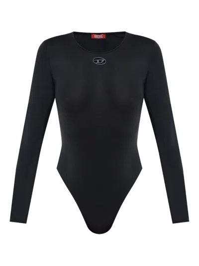 Diesel Angelina-utlt Logo-detail Bodysuit In Black