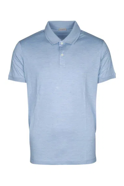 Paul & Shark Logo-embroidered Flax Polo Shirt In Blue