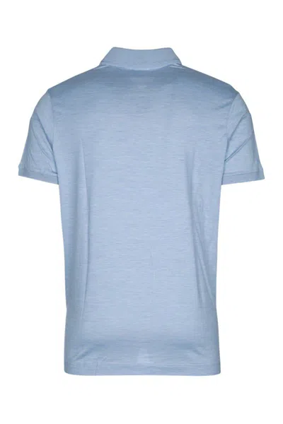 Paul & Shark Logo-embroidered Flax Polo Shirt In Blue