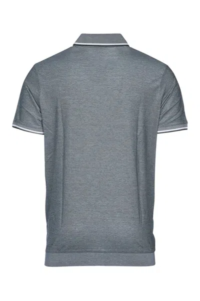 Paul & Shark Wool Short-sleeve Polo Shirt In Gray