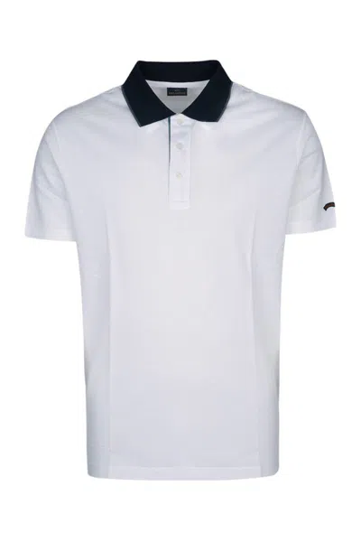Paul & Shark White Short Sleeves Logo Polo In White