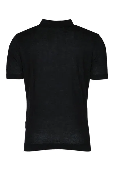 Paul & Shark Black Short Sleeve Solid Polo In Black