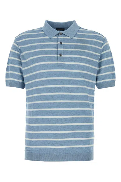 Paul & Shark Blue Short Sleeves Striped Polo