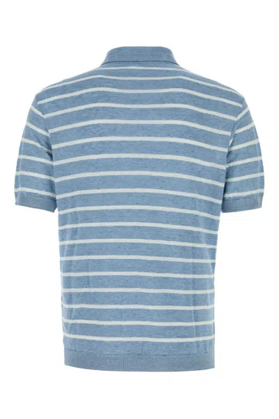 Paul & Shark Blue Short Sleeves Striped Polo