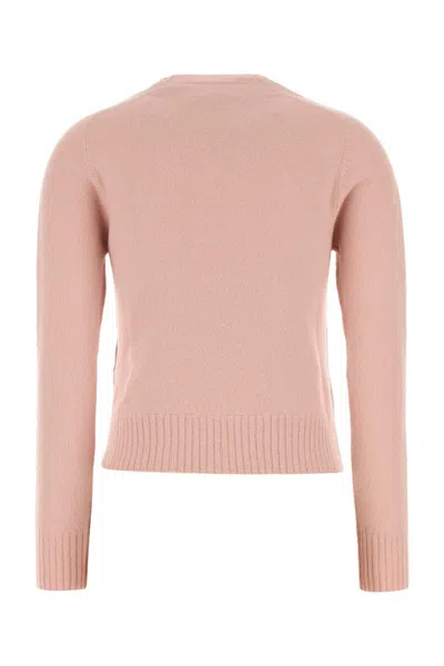 Jil Sander Crew Neck Wool Sweater In Pink