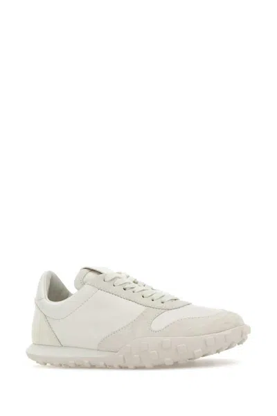 Jil Sander Women White Leather And Suede Moon Sneakers In Neutral