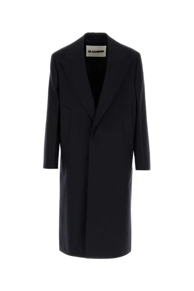 Jil Sander Wool Coat With Front Pockets And Long Length