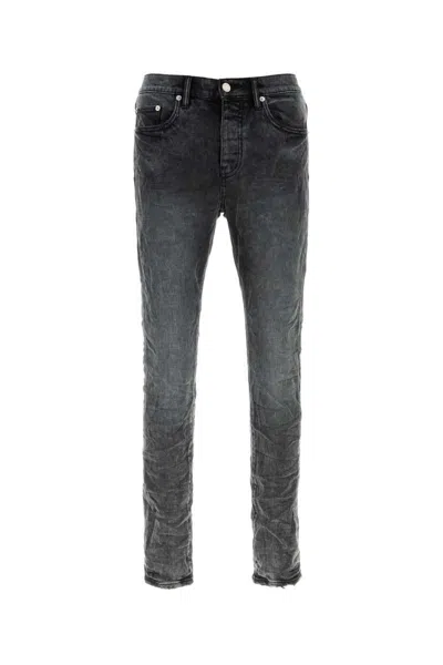 Purple Brand Black Skinny Faded Denim Jeans In Black