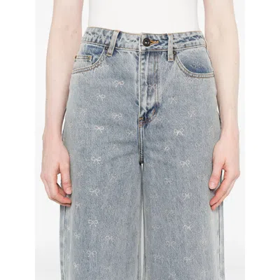 Self-portrait Crystal Embellished Denim Jeasn In Multi