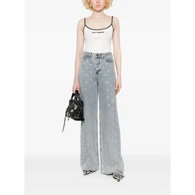 Self-portrait Crystal Embellished Denim Jeasn In Multi