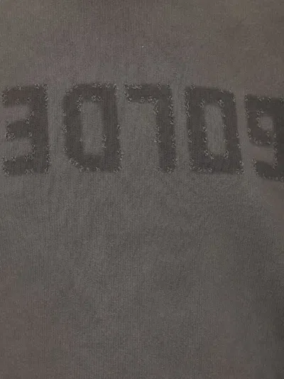 Golden Goose Golden M S Regular Sweatshirt Distressed Cotton Jersey With Logo Clothing In Gray