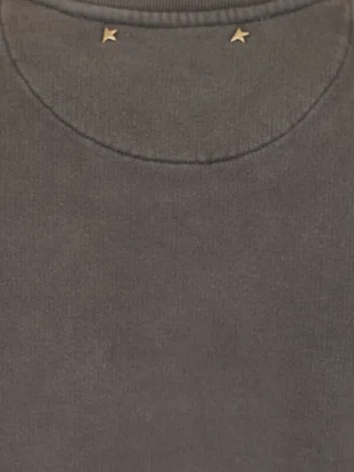 Golden Goose Golden M S Regular Sweatshirt Distressed Cotton Jersey With Logo Clothing In Gray