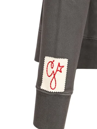 Golden Goose Golden M S Regular Sweatshirt Distressed Cotton Jersey With Logo Clothing In Gray