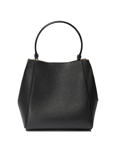 Tory Burch Mcgraw Small Leather Bucket Bag In Black