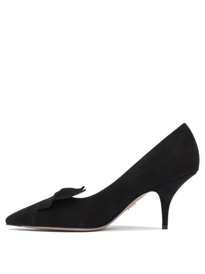 Ferragamo Pointed Toe Stiletto Heel Pumps With Bow In Black
