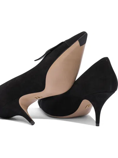 Ferragamo Pointed Toe Stiletto Heel Pumps With Bow In Black