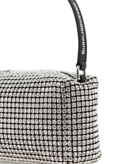 Alexander Wang Heiress Medium Pouch Shoulder Bags Silver