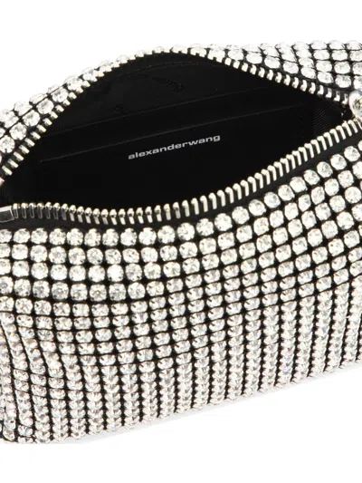 Alexander Wang Heiress Medium Pouch Shoulder Bags Silver