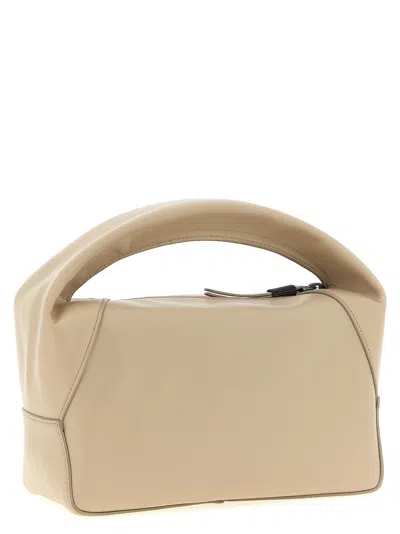 Brunello Cucinelli Samll Duo Curved-handle Leather Tote Bag
