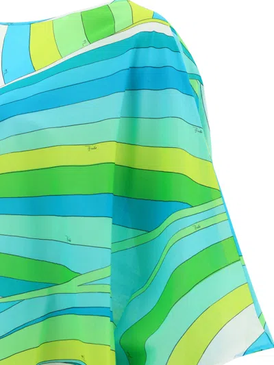 Emilio Pucci Iride-print Kaftan Costumes Light Blue