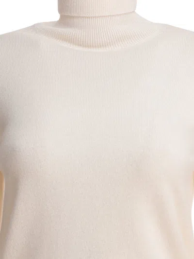 Kangra Cashmere Turtleneck Sweater With Cropped Hem In Neutral