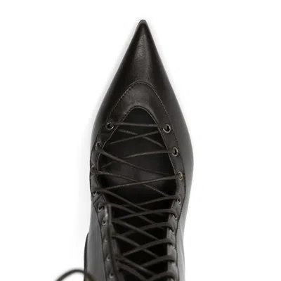 Le Silla Colette 80 Leather Lace-up Boots In Black