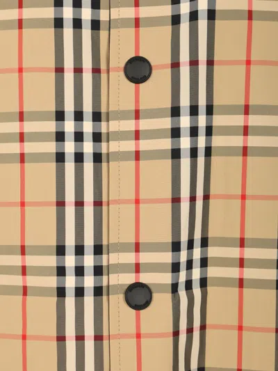 Burberry Man Coat Sand Size L Polyamide In Multi