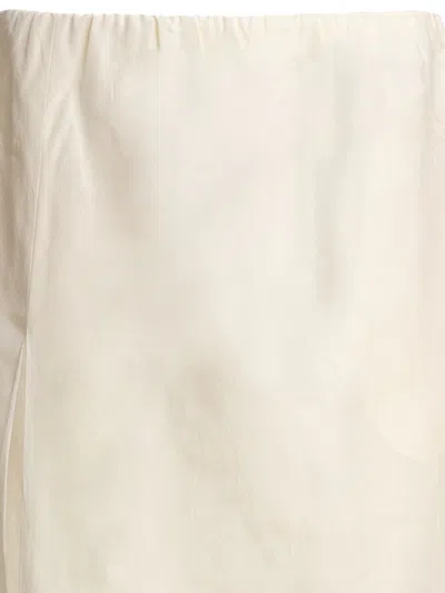 Loulou De Saison Carmen Gathered Maxi Cotton-silk Skirt In White