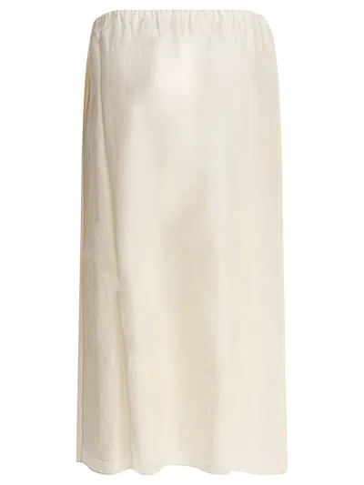 Loulou De Saison Carmen Gathered Maxi Cotton-silk Skirt In White