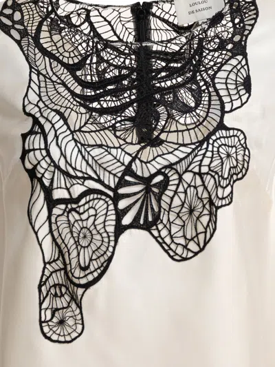 Loulou De Saison Sleeveless White Silk Top In Gray