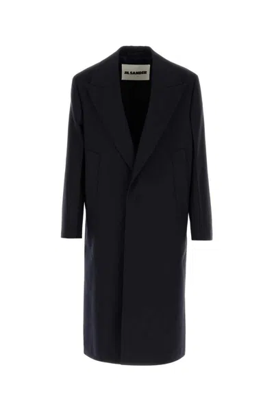 Jil Sander Wool Coat With Front Pockets And Long Length