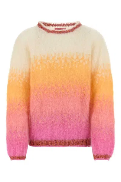 Rose Carmine Multicolor Mohair Blend Sweater In Multi