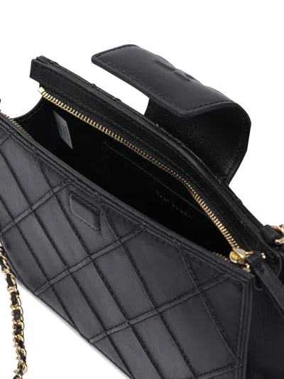 Tory Burch Black Mini Fleming Chain Wallet In Black