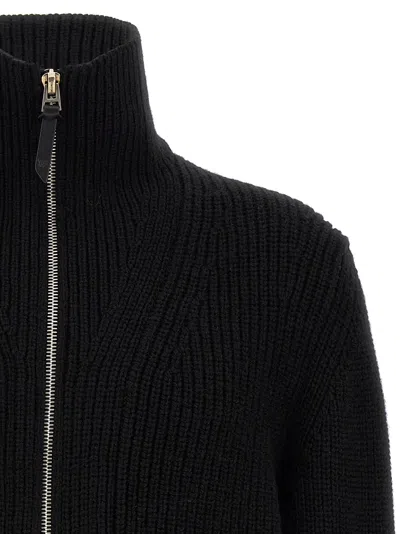 Tom Ford Slim-fit Ribbed Wool And Cashmere-blend Zip-up Cardigan In Black