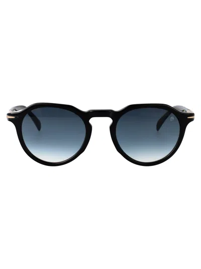 David Beckham Round Sunglasses Db 1171/s 2 M2 In Black