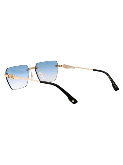 Dsquared2 Gold Blue Metal Sunglasses In Blue
